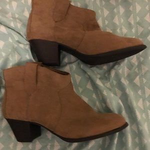 Brown suede heels
